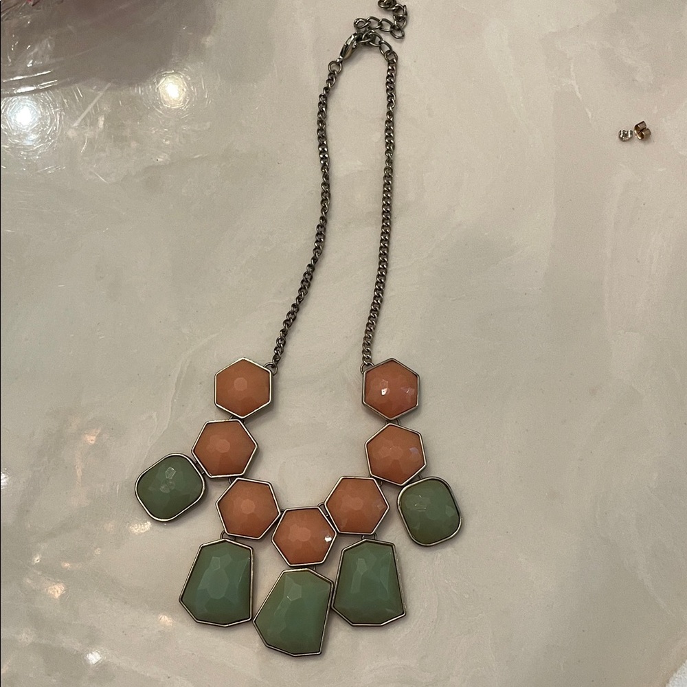 Elegant Green and Peach Necklace